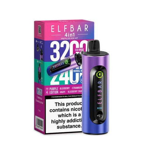 Elf Bar 4 - in - 1 3200 Prefilled Pod Kit Box of 5 - Topvapewholesale