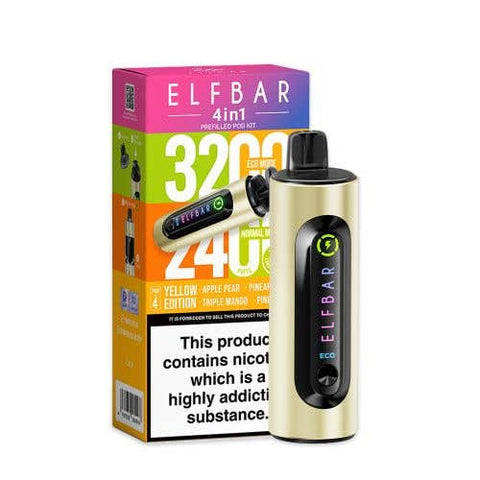 Elf Bar 4 - in - 1 3200 Prefilled Pod Kit Box of 5 - Topvapewholesale