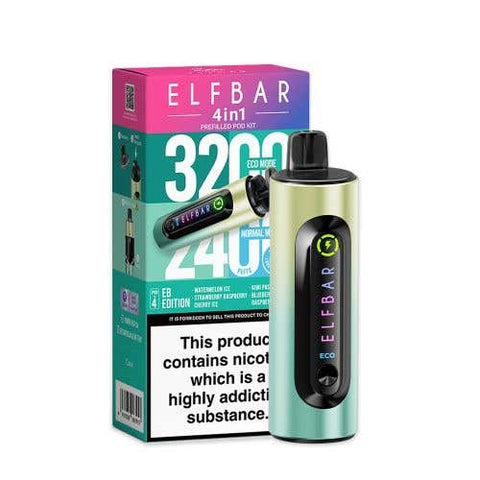 Elf Bar 4 - in - 1 3200 Prefilled Pod Kit Box of 5 - Topvapewholesale