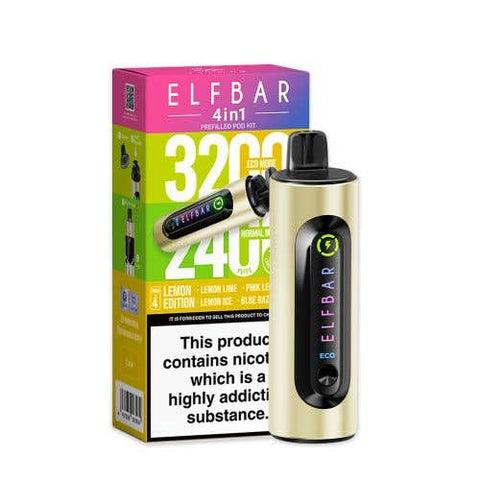 Elf Bar 4 - in - 1 3200 Prefilled Pod Kit Box of 5 - Topvapewholesale