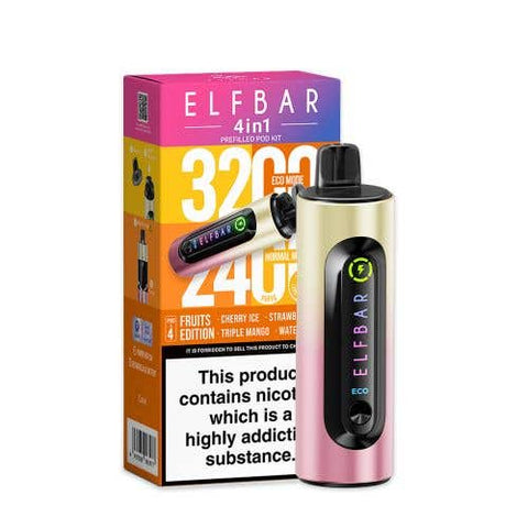 Elf Bar 4 - in - 1 3200 Prefilled Pod Kit Box of 5 - Topvapewholesale