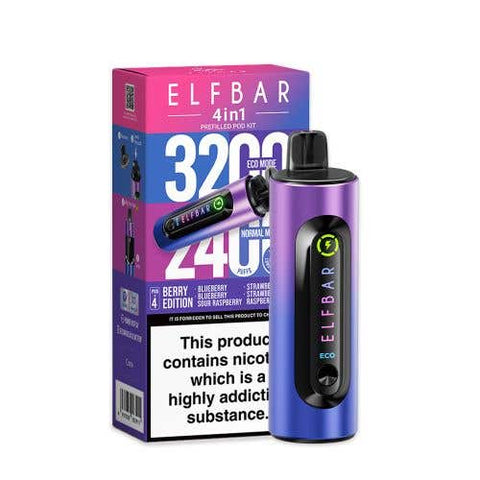 Elf Bar 4 - in - 1 3200 Prefilled Pod Kit Box of 5 - Topvapewholesale