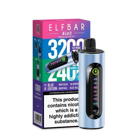 Elf Bar 4 - in - 1 3200 Prefilled Pod Kit Box of 5 - Topvapewholesale