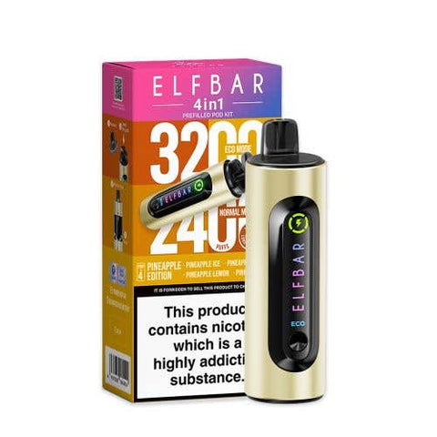 Elf Bar 4 - in - 1 3200 Prefilled Pod Kit Box of 5 - Topvapewholesale