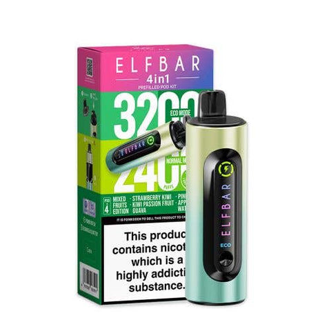 Elf Bar 4 - in - 1 3200 Prefilled Pod Kit Box of 5 - Topvapewholesale