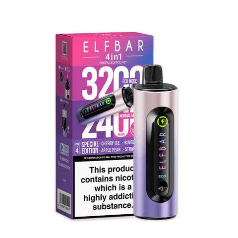 Elf Bar 4 - in - 1 3200 Prefilled Pod Kit Box of 5 - Topvapewholesale