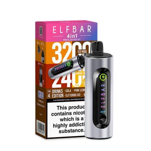 Elf Bar 4 - in - 1 3200 Prefilled Pod Kit Box of 5 - Topvapewholesale