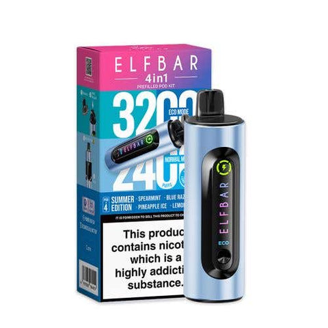 Elf Bar 4 - in - 1 3200 Prefilled Pod Kit Box of 5 - Topvapewholesale