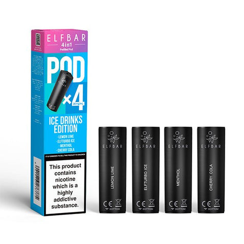 Elf Bar 4 - In - 1 Prefilled Replacement Pods Box of 10 - Topvapewholesale