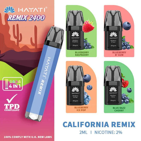 Hayati Remix 2400 Puffs Disposable Vape Pod Kit - Box of 5 - Topvapewholesale