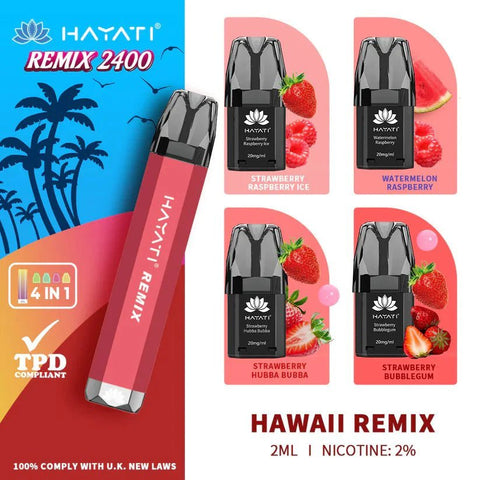 Hayati Remix 2400 Puffs Disposable Vape Pod Kit - Box of 5 - Topvapewholesale